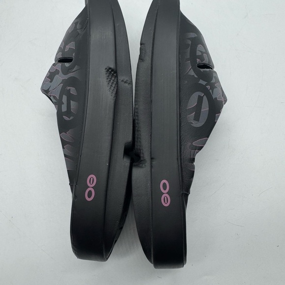 OOFOS OOAHH SPORT UNISEX PROJECT PINK/BLACK CAMO SLIDE ON SANDALS Size 8 - Picture 7 of 13
